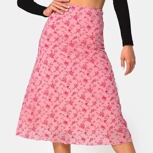Motel Rocks pink floral midi skirt💗